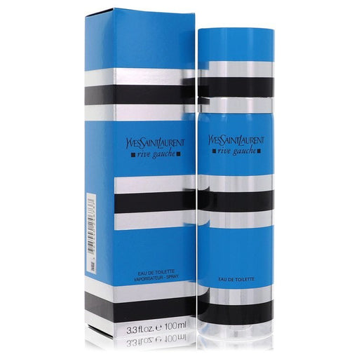 Yves Saint Laurent Rive Gauche Eau de Toilette spray for women, 3.3 oz bottle with elegant packaging.