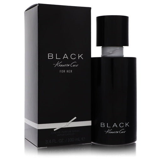 Kenneth Cole Black Eau De Parfum spray for women, 3.4 oz bottle with sleek black packaging and elegant design.
