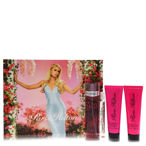 Paris Hilton by Paris Hilton women's gift set featuring elegant packaging and included fragrance bottles.