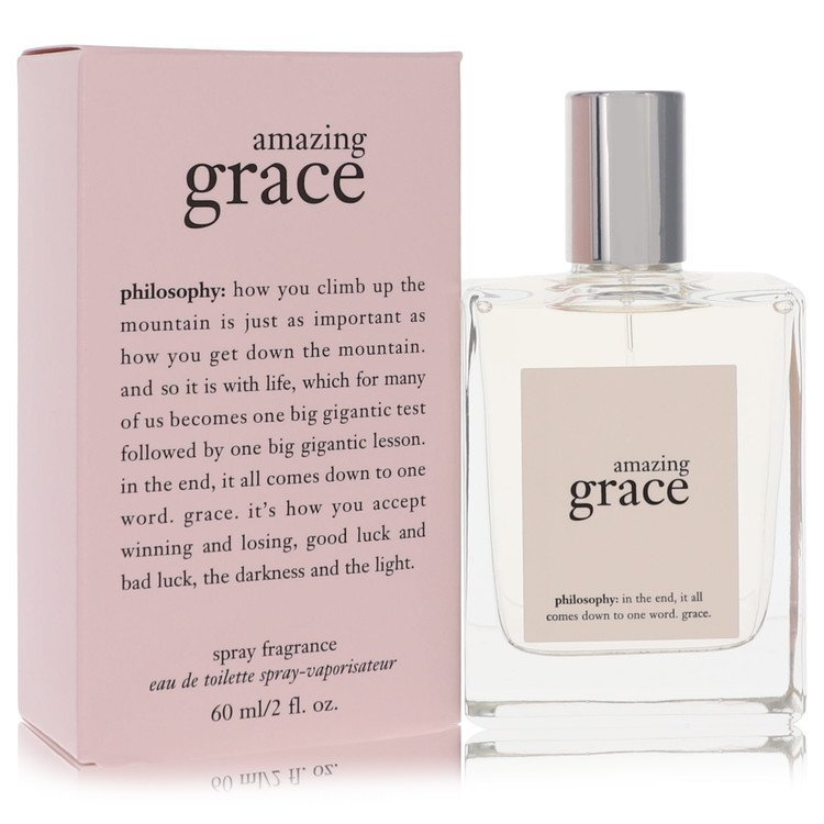 Philosophy Amazing Grace Eau De Toilette Spray 2 oz bottle with soft, elegant packaging and floral design.