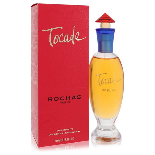 Tocade by Rochas Eau De Toilette Spray 3.4 oz bottle with elegant design and floral fragrance for women.