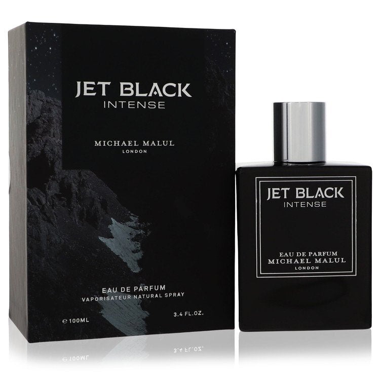 Jet Black Intense Eau De Parfum Spray by Michael Malul in sleek black bottle, 3.4 oz for men.