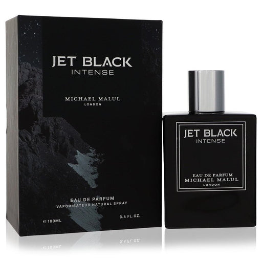Jet Black Intense Eau De Parfum Spray by Michael Malul in sleek black bottle, 3.4 oz for men.