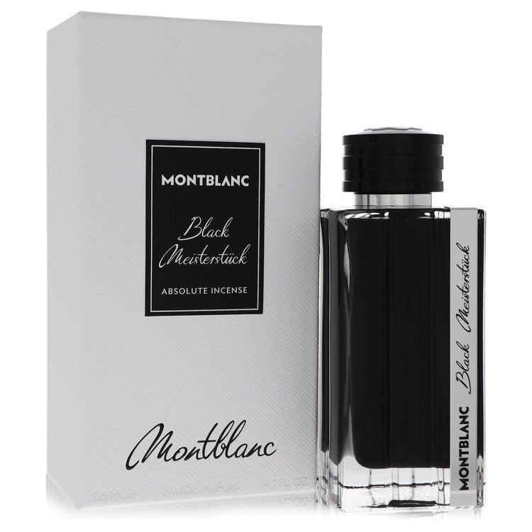 Mont Blanc Meisterstuck Absolute Incense Eau de Parfum spray for men, 4.2 oz bottle, black packaging with sleek design