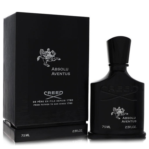 Creed Absolu Aventus Eau De Parfum spray bottle for men, 2.5 oz, with elegant design and brand logo visible.