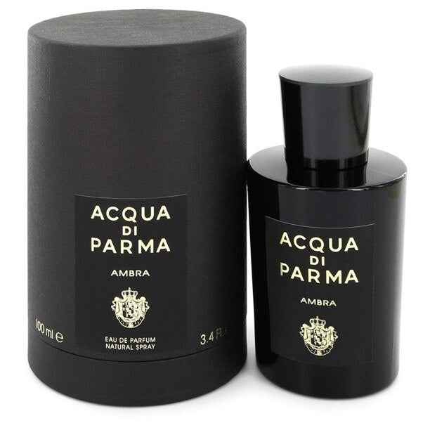 Ambra by Acqua Di Parma Eau De Parfum spray for men and unisex, 3.4 oz bottle with elegant packaging.