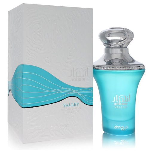 Afnan Anhaar Valley Eau De Parfum Spray 3.4 oz for men and unisex, featuring elegant packaging and a sleek perfume bottle.