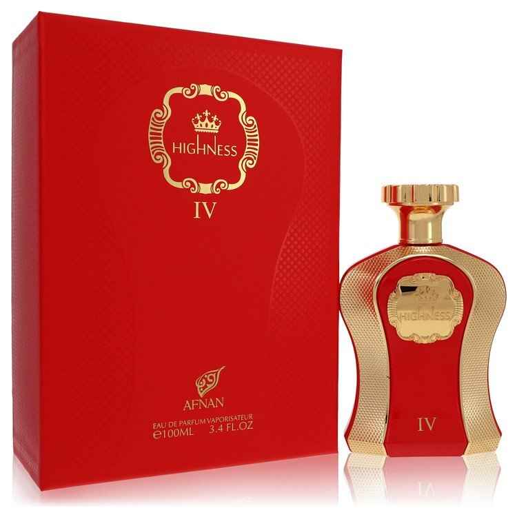 Afnan Her Highness Red Eau De Parfum spray for women, 3.4 oz, featuring elegant red bottle with floral and citrus accents.