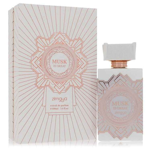 Afnan Musk is Great extrait de parfum spray for women and unisex, 3.4 oz bottle with elegant packaging.