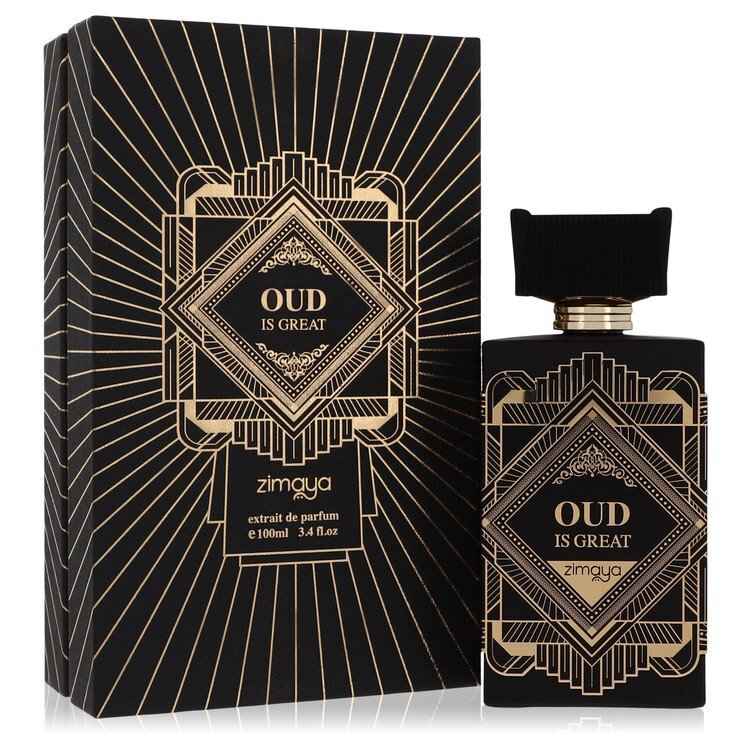 Afnan Noya Oud Is Great Eau de Parfum spray for women and unisex, featuring elegant fragrance bottle with gold accents.