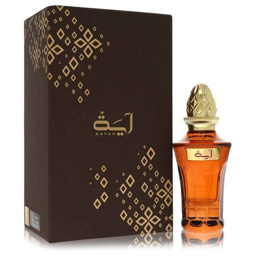 Aayah by Ahmed Al Maghribi parfum spray for men, 1.69 oz, featuring a sleek bottle with elegant branding for a luxurious scent.
