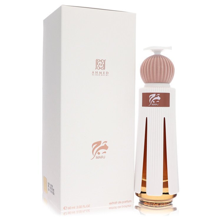 Marj by Ahmed Al Maghribi parfum spray 2.02 oz for women and men, sleek bottle with elegant branding and clear product label