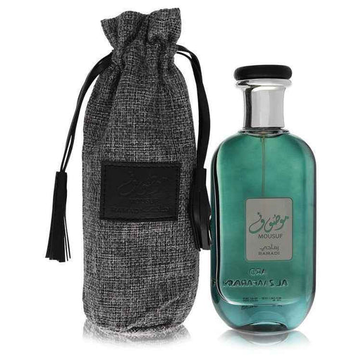Al Zaafaran Mousuf Ramadi Eau De Parfum spray for men and unisex, 3.4 oz bottle with elegant packaging.