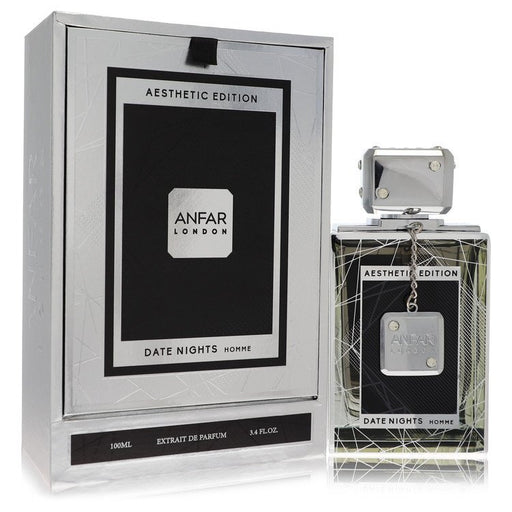 Anfar Date Nights men's parfum spray bottle, 3.4 oz, featuring elegant packaging and the Anfar brand logo.