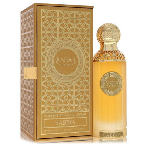 Sabbia by Anfar men's parfum spray, 3.4 oz, featuring a luxurious fragrance bottle with elegant design and branding.