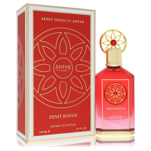 Anfar Zenit Rouge women’s parfum spray bottle, 3.4 oz, with elegant packaging and a luxurious fragrance design.