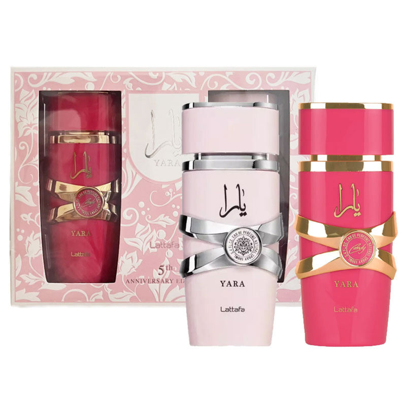 Yara by Lattafa women’s 2-piece gift set featuring perfume bottles in elegant packaging, from AppleMango Trading Co.