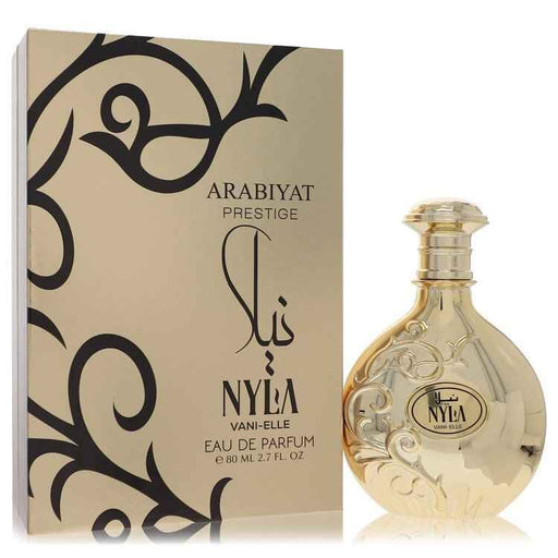Nyla Vani-Elle Arabiyat Prestige Eau De Parfum spray 2.7 oz for women and unisex, featuring elegant perfume bottle design.