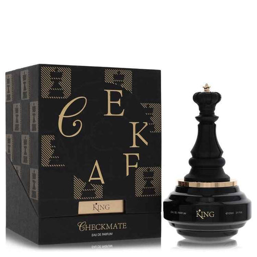 Checkmate King by Armaf men's Eau De Parfum spray, 3.4 oz bottle, with sleek packaging design visible in the image.
