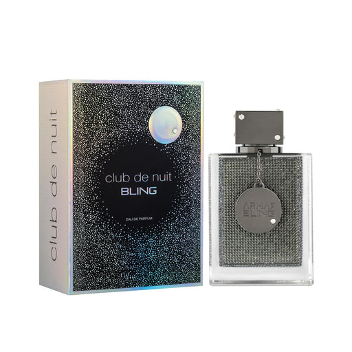 Armaf Club De Nuit Bling men's Eau De Parfum spray, 2.5 oz, featuring a sleek bottle design and luxurious fragrance.