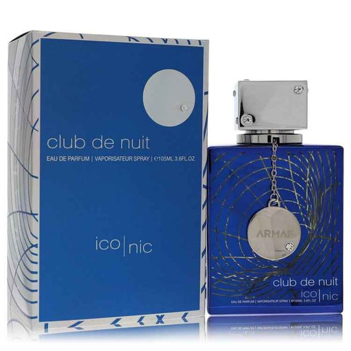 Club De Nuit Iconic by Armaf men's Eau De Parfum spray in 3.6 oz bottle, featuring sleek packaging and elegant design.