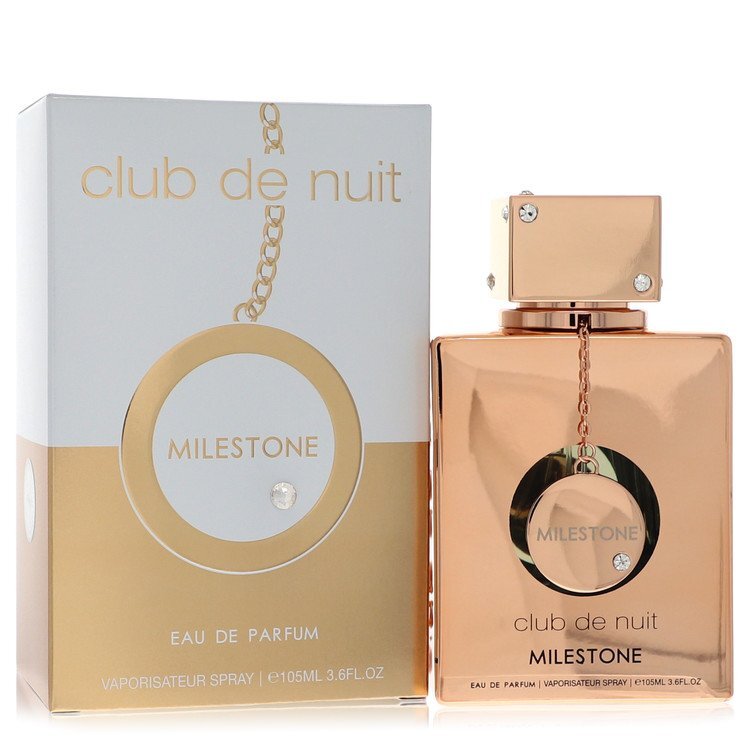 Armaf Club De Nuit Milestone men's Eau De Parfum spray, 3.6 oz, with sleek bottle design and elegant fragrance presentation