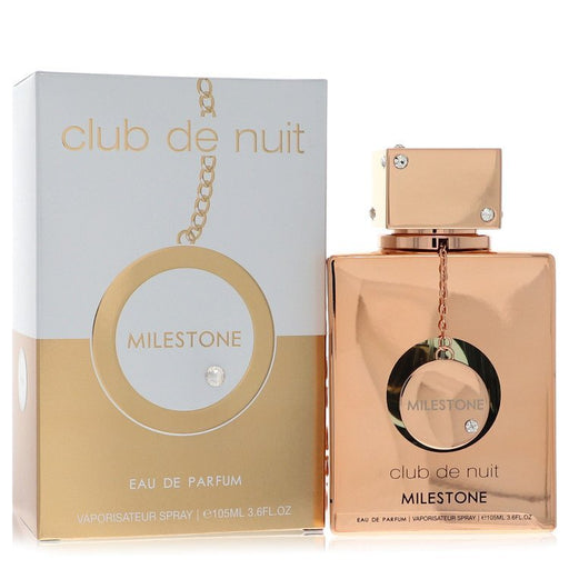 Armaf Club De Nuit Milestone men's Eau De Parfum spray, 3.6 oz, with sleek bottle design and elegant fragrance presentation