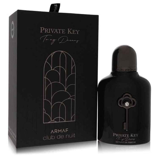 Armaf Club De Nuit Private Key To My Dreams perfume spray 3.4 oz bottle for men and unisex, sleek black packaging.