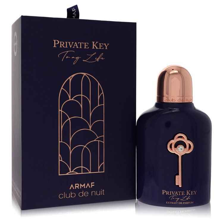 Armaf Club De Nuit Private Key To My Life unisex parfum spray bottle, 3.4 oz, with sleek packaging and stylish design.