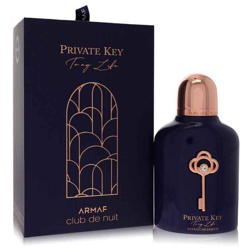 Armaf Club De Nuit Private Key To My Life unisex parfum spray bottle, 3.4 oz, with sleek packaging and stylish design.