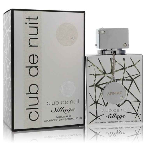 Armaf Club De Nuit Sillage Eau De Parfum spray bottle, 3.6 oz, for men and unisex, with sleek packaging and black cap