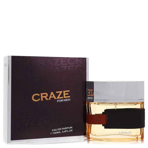 Armaf Craze Eau De Parfum spray for men, 3.4 oz bottle, sleek design and masculine fragrance visible in the image.