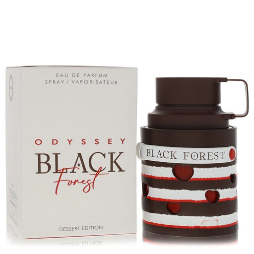 Odyssey Black Forest by Armaf women’s Eau De Parfum spray, 3.4 oz bottle, elegant fragrance packaging.