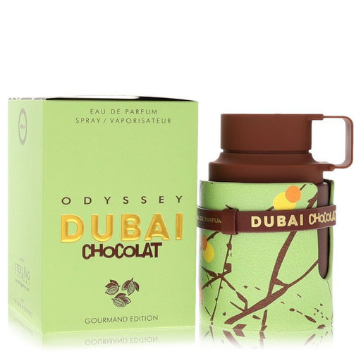 Armaf Odyssey Dubai Chocolat Eau De Parfum spray for men, 3.4 oz bottle with sleek packaging and brand logo visible.