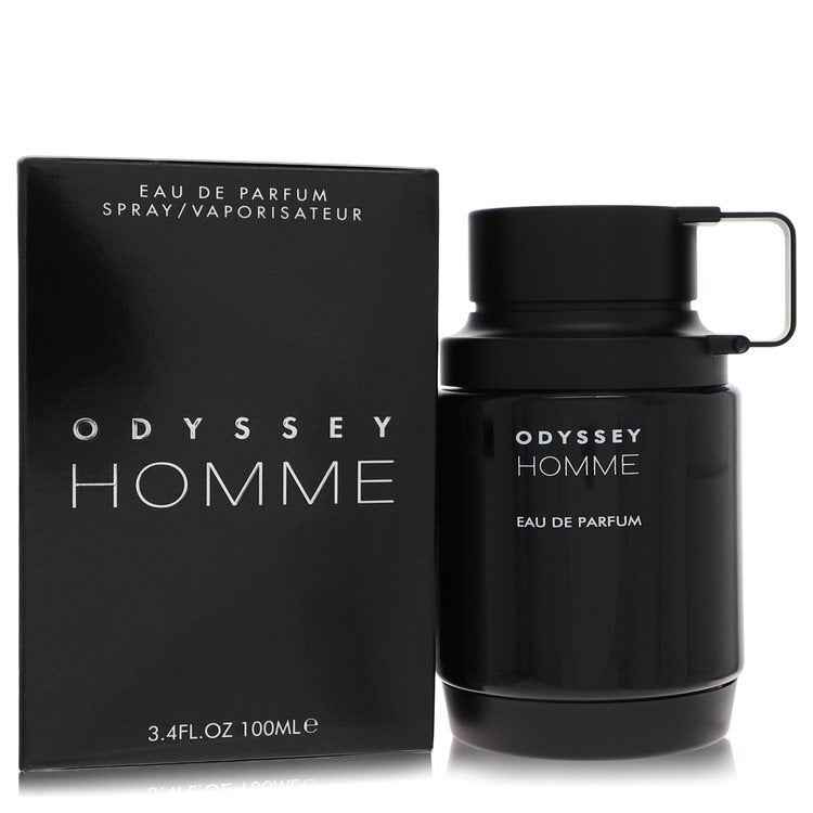 Armaf Odyssey Homme Eau De Parfum spray for men, 3.4 oz bottle, featuring sleek packaging and modern design.