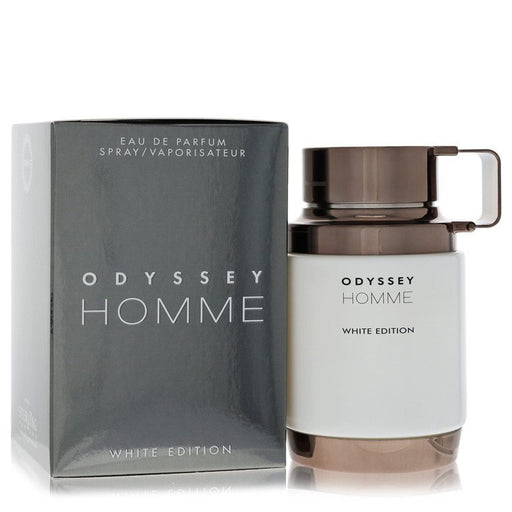Armaf Odyssey Homme White Edition Eau De Parfum spray for men, 3.4 oz bottle with sleek white design.