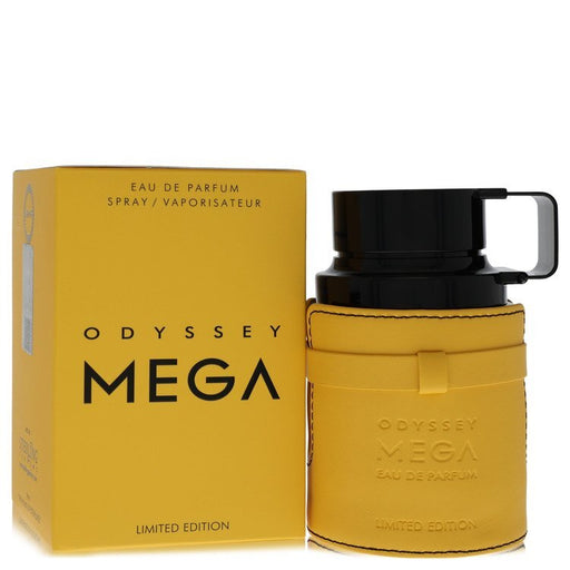 Odyssey Mega by Armaf Men’s Eau De Parfum spray 3.4 oz, featuring sleek bottle design and premium fragrance for men.