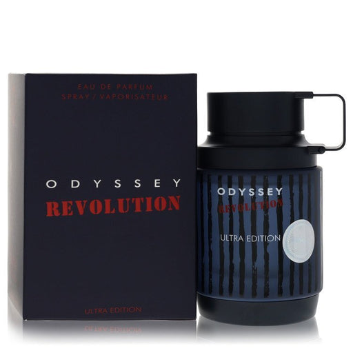 Odyssey Revolution by Armaf Eau De Parfum spray for men, 3.4 oz Ultra Edition, with sleek bottle design and modern styling.