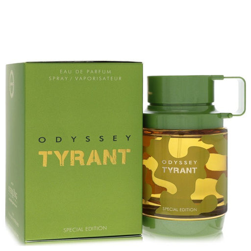 Odyssey Tyrant by Armaf Eau De Parfum spray for men, 3.4 oz bottle with sleek packaging and stylish branding.