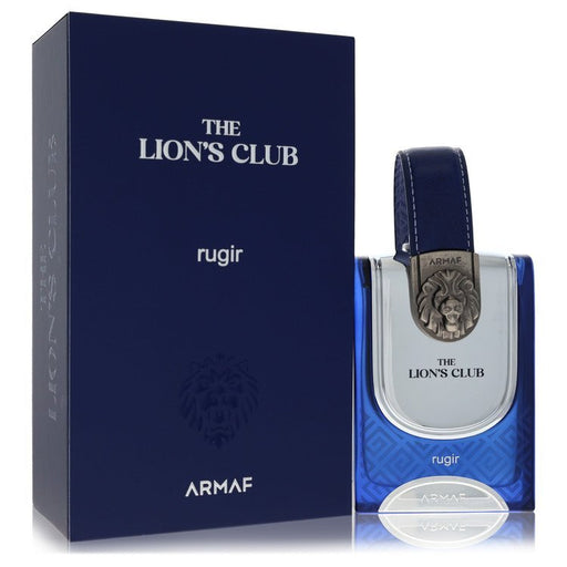 Armaf The Lion's Club Rugir Eau de Parfum for men, 3.4 oz bottle, featuring a sleek design and masculine fragrance.