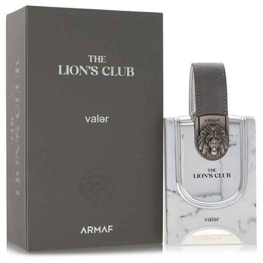 Armaf The Lion's Club Valer men's Eau De Parfum spray, 3.4 oz bottle featuring a sleek design and masculine fragrance.