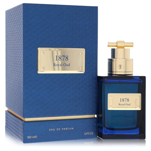 A 3.4 oz bottle of Atralia 1878 Royal Oud Eau de Parfum Spray for men and unisex, with elegant packaging and branding.