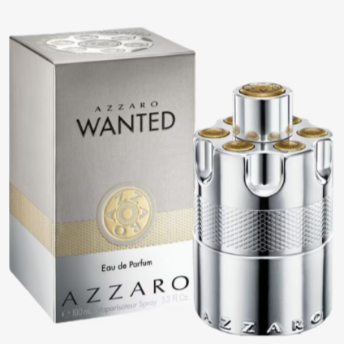 Azzaro Wanted by Azzaro Men's Eau de Parfum 3.4 oz bottle with sleek design and modern fragrance label.