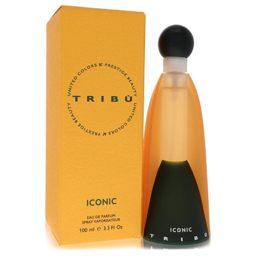 Benetton Tribu Iconic Eau De Parfum spray for women, 3.3 oz bottle with elegant packaging and floral design.