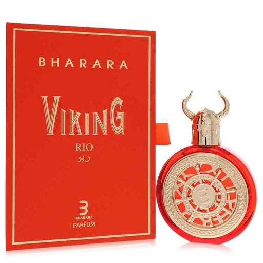 Viking Rio Eau De Parfum Spray by Bharara Beauty, 3.4 oz, for men and unisex, with a sleek bottle design.