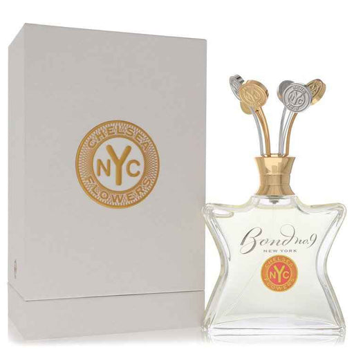 Bond No. 9 Chelsea Flowers Eau De Parfum spray with anniversary cap, 3.3 oz, featuring floral fragrance for women.