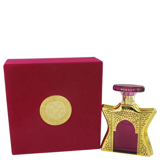 Dubai Garnet by Bond No. 9 Eau De Parfum spray 3.3 oz for women and unisex, elegant perfume bottle with a sleek design.