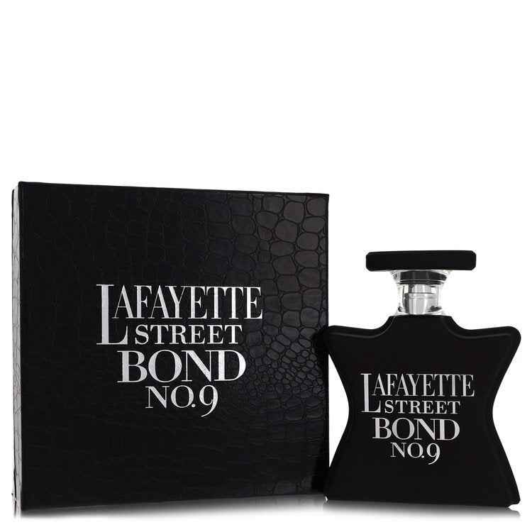 Bond No. 9 Lafayette Street Eau De Parfum spray bottle for women, 3.4 oz, with elegant floral and city-inspired design.