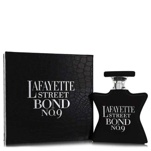 Bond No. 9 Lafayette Street Eau De Parfum spray bottle for women, 3.4 oz, with elegant floral and city-inspired design.