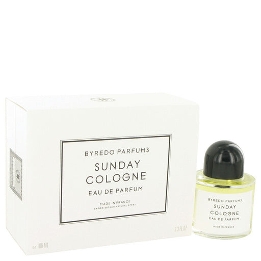 Byredo Sunday Eau De Parfum Spray for women and unisex, 3.4 oz bottle, featuring a sleek, minimalist design.